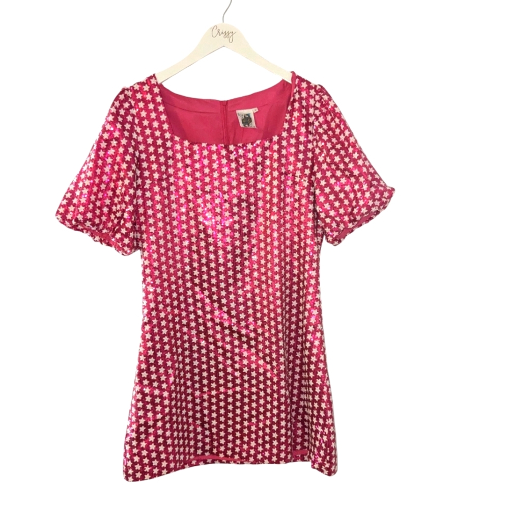 Queen of Sparkles 🪩 Pink Sequin Star Dress